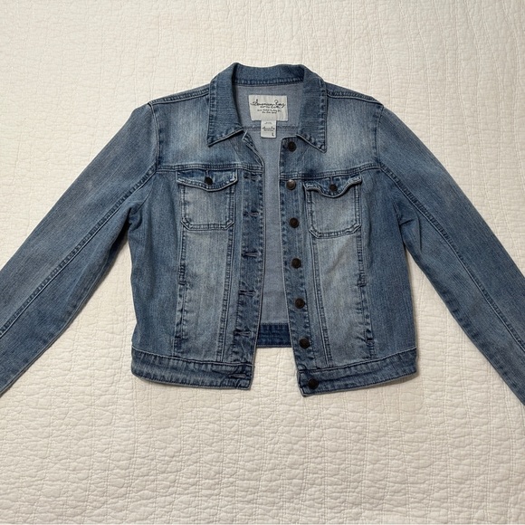 Vintage American Rag denim jacket cropped size large - Picture 6 of 12